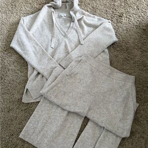 Nordstrom Cozy Knit Hooded Loungewear Set in Light Beige